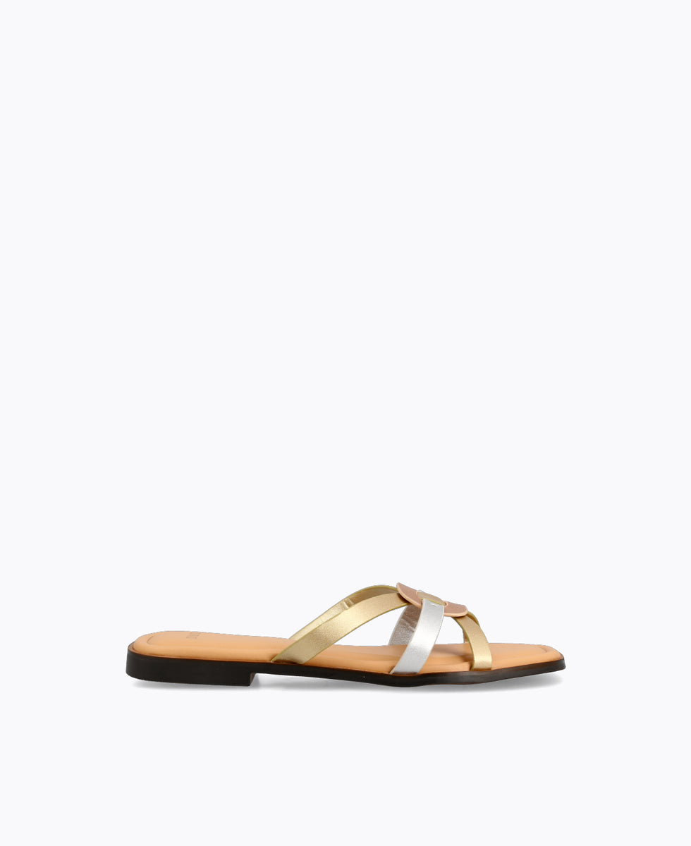 Gold flat hot sale flip flops