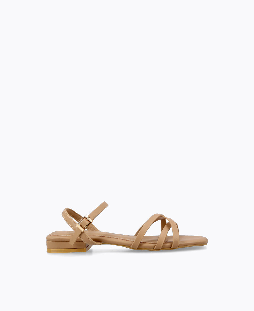 Nude color 2024 flat sandals