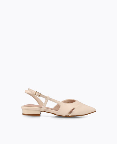 Ferlyn Slingback Flat Pumps - Beige