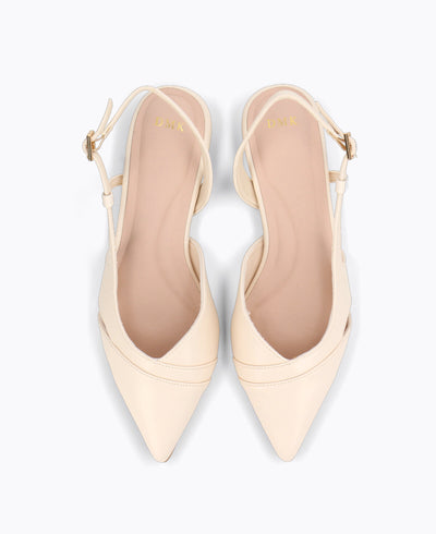 Ferlyn Slingback Flat Pumps - Beige