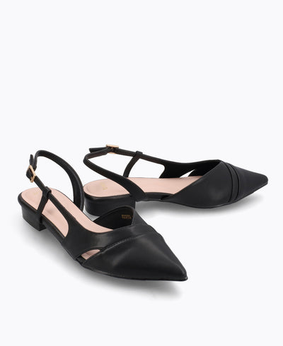 Ferlyn Slingback Flat Pumps - Black