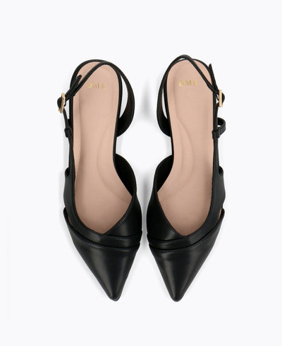 Ferlyn Slingback Flat Pumps - Black