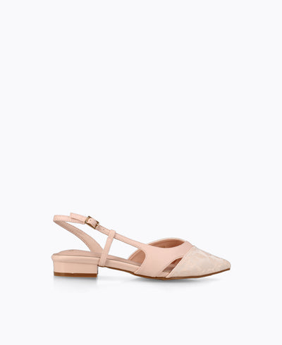 Ferlyn Slingback Flat Pumps - Floral Pink