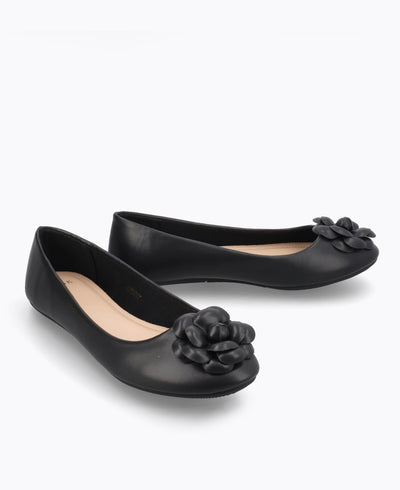 Candice Ballerina Flats - Black