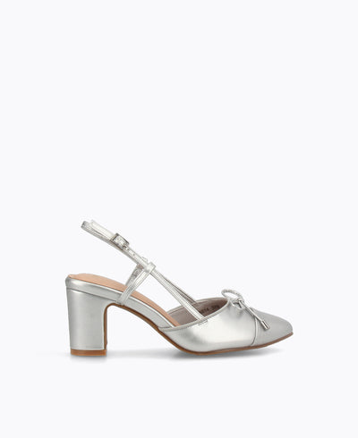 Hadley Slingback Heel Pumps - Silver