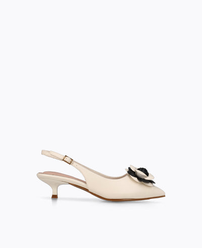 Rosé Slingback Heel Pumps - Beige