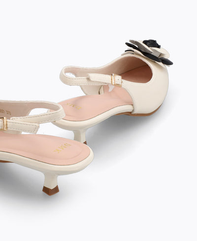 Rosé Slingback Heel Pumps - Beige