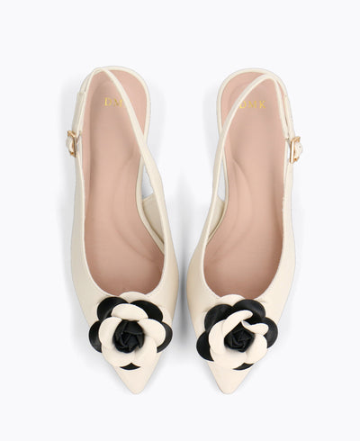 Rosé Slingback Heel Pumps - Beige