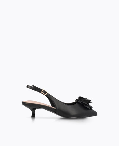 Rosé Slingback Heel Pumps - Black