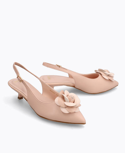 Rosé Slingback Heel Pumps - Pink