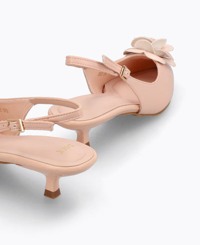 Rosé Slingback Heel Pumps - Pink