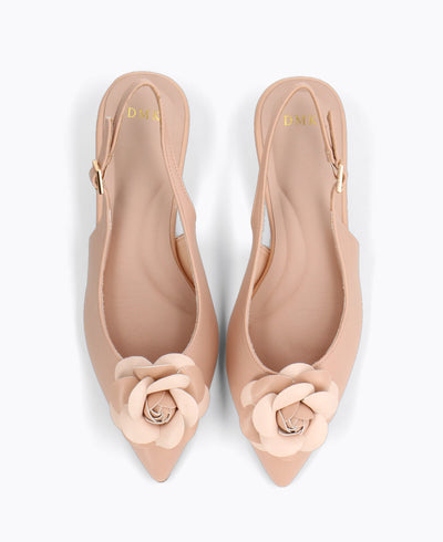 Rosé Slingback Heel Pumps - Pink