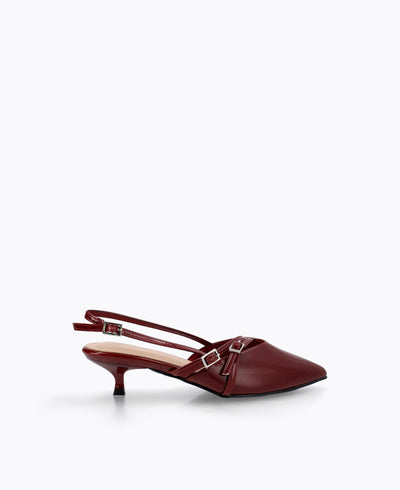 Adelia Slingback Heel Pumps - Maroon