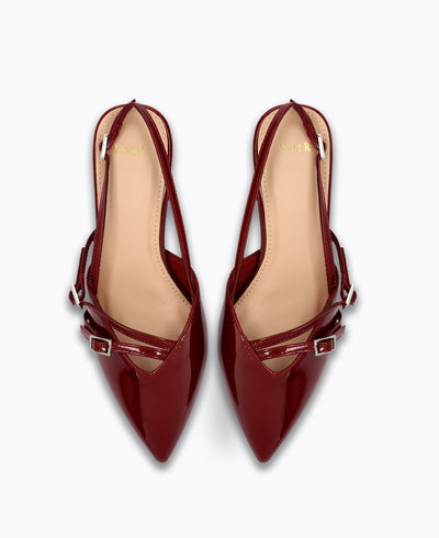 Adelia Slingback Heel Pumps - Maroon