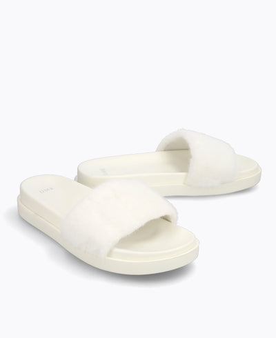 Gracia Slide Sandals - Beige