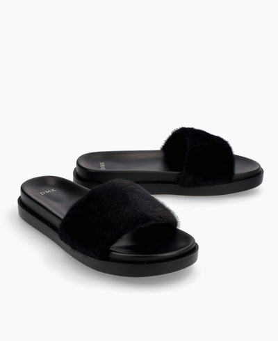 Gracia Slide Sandals - Black