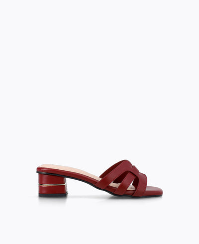 Enika Heel Sandals - Maroon