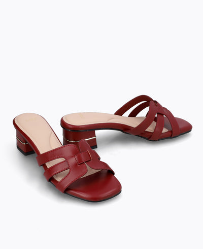 Enika Heel Sandals - Maroon