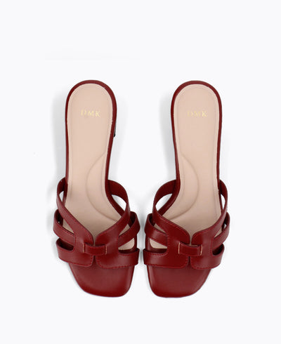 Enika Heel Sandals - Maroon