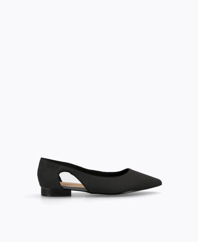 Sylvie Glitter Flat Pumps - Black