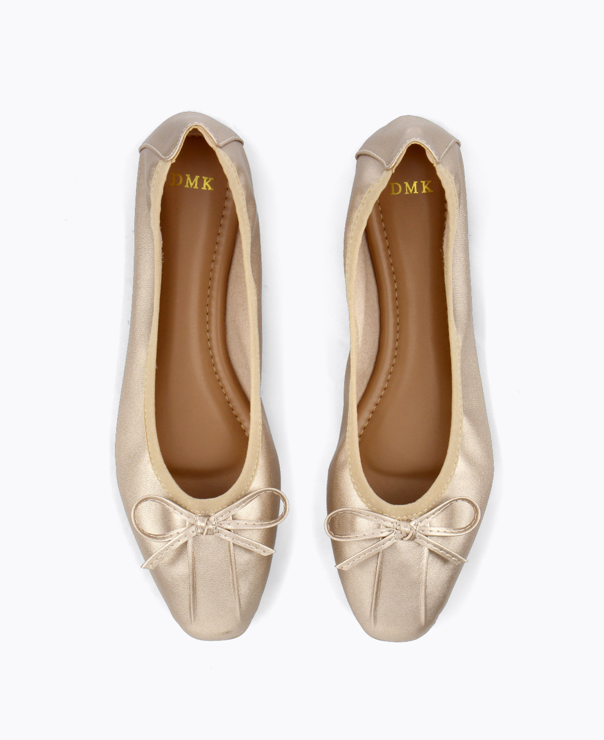 White and sale gold flats