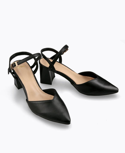 Margot Block Heel Pumps - Black