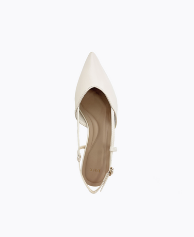 Brianna Slingback Flat Pumps - Beige