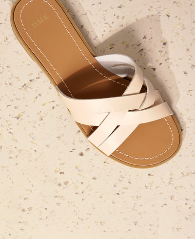 Addison Flat Sandals - Beige