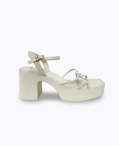 Paige Platform Heel Sandals - Beige