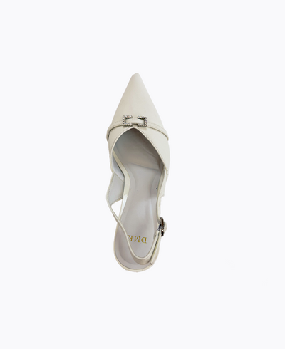 Luna Slingback Heel Pumps - Beige