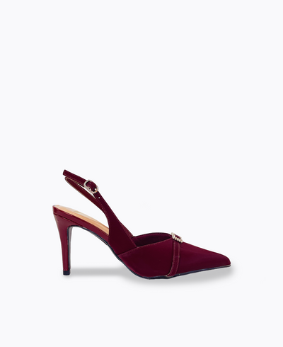 Luna Slingback Heel Pumps - Maroon