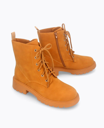 Lyon Combat Boots - Camel