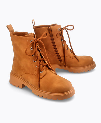 Lyon Combat Boots - Camel