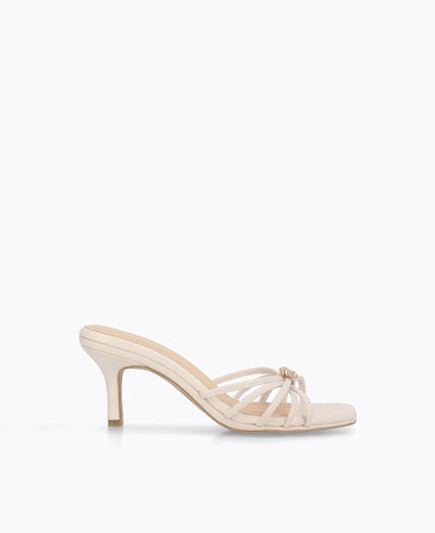 Angie Heel Sandals - Beige