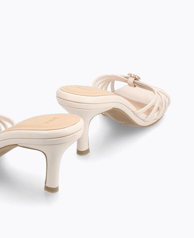 Angie Heel Sandals - Beige