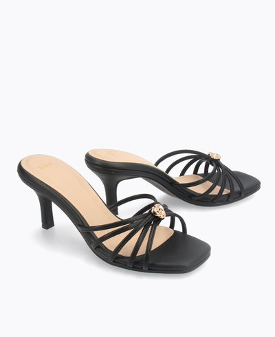 Angie Heel Sandals - Black