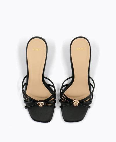 Angie Heel Sandals - Black