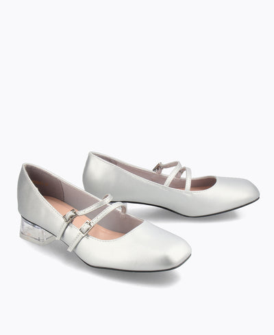 Carrie Mary Janes - Matte Silver