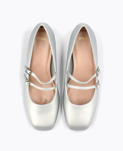 Carrie Mary Janes - Matte Silver