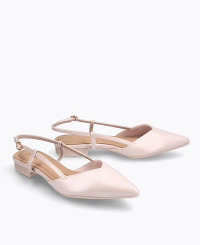 Brianna Slingback Flat Pumps - Pink