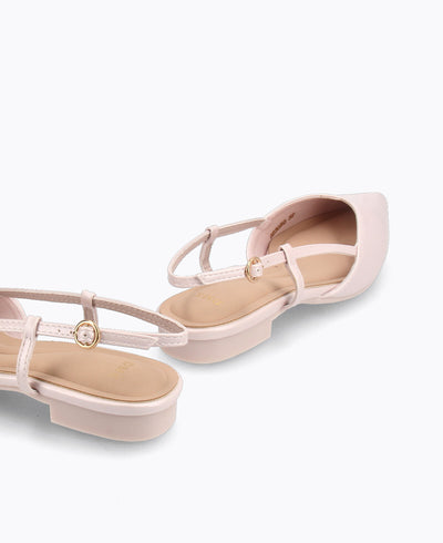 Brianna Slingback Flat Pumps - Pink