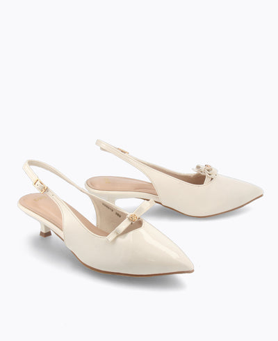 Madelyn Slingback Heel Pumps - Beige