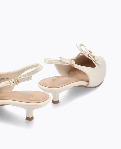 Madelyn Slingback Heel Pumps - Beige