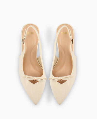 Madelyn Slingback Heel Pumps - Beige