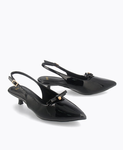 Madelyn Slingback Heel Pumps - Black