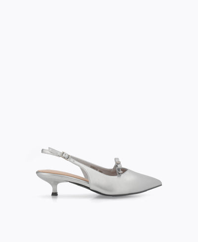 Madelyn Slingback Heel Pumps - Silver