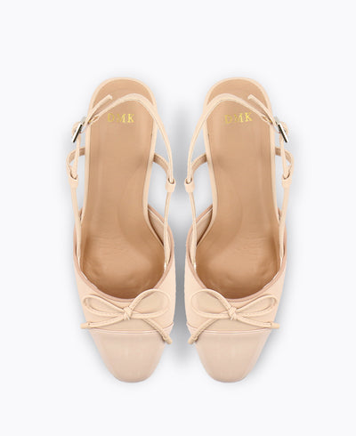 Hadley Slingback Heel Pumps - Beige