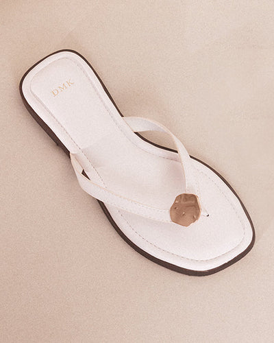 Maple Thong Flat Sandals - Beige