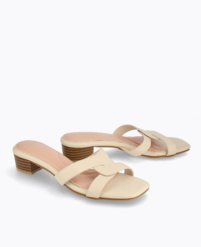 Aria Heel Sandals - Beige