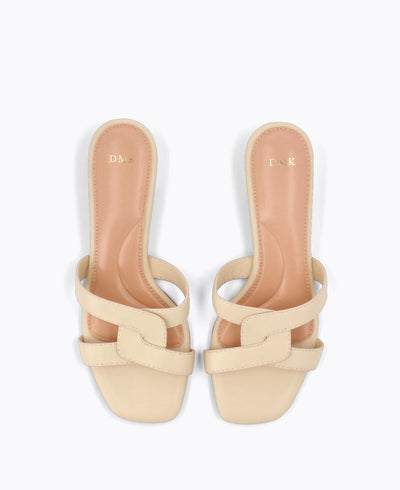 Aria Heel Sandals - Beige